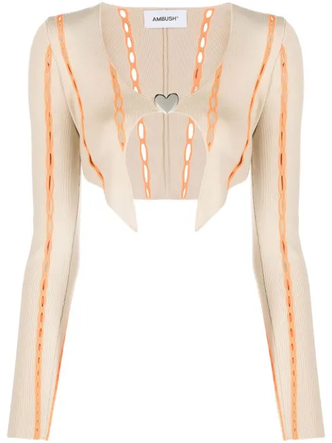 AMBUSH contrast-trim cropped cardigan