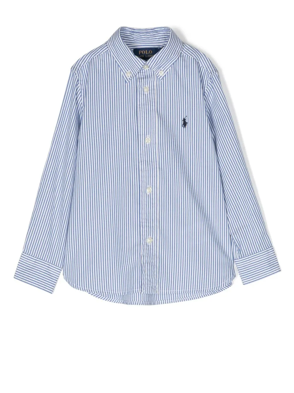 

Ralph Lauren Kids logo-embroidered striped shirt - Blue