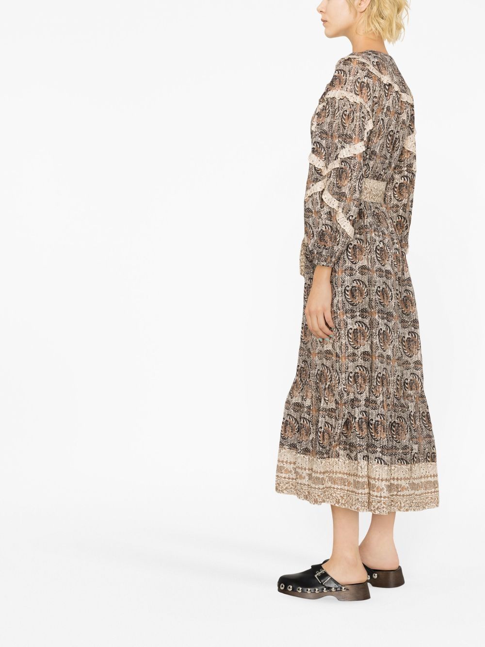 Shop Ulla Johnson Abstract-print Belted Maxi Dress In Neutrals