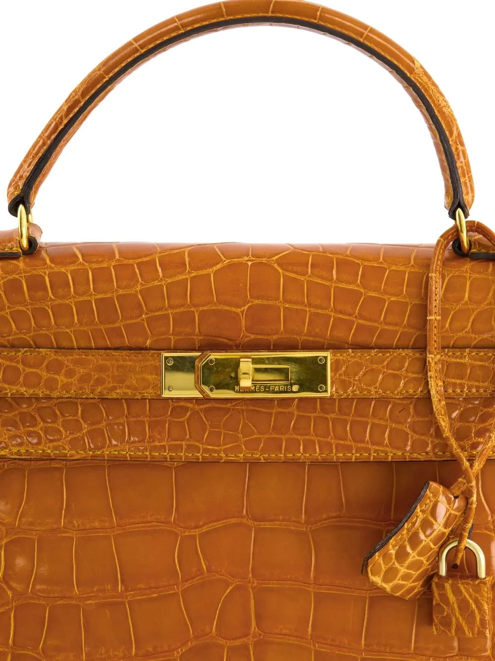 Hermès - pre-owned Kelly 32 2way bag - women - Alligator Leather - One Size - Neutrals 3