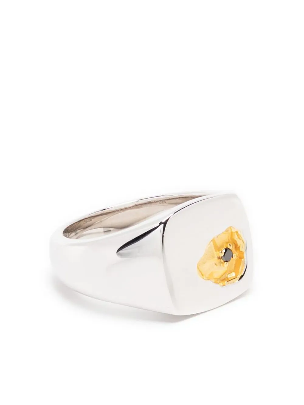 

Tom Wood anillo cuadrado con piedra - Plateado