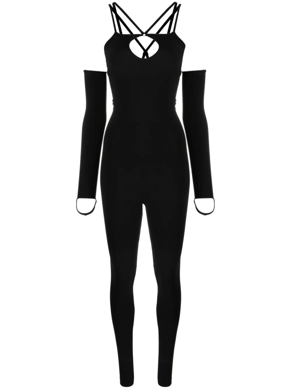 Andreädamo Cut-out Jersey Jumpsuit In Black