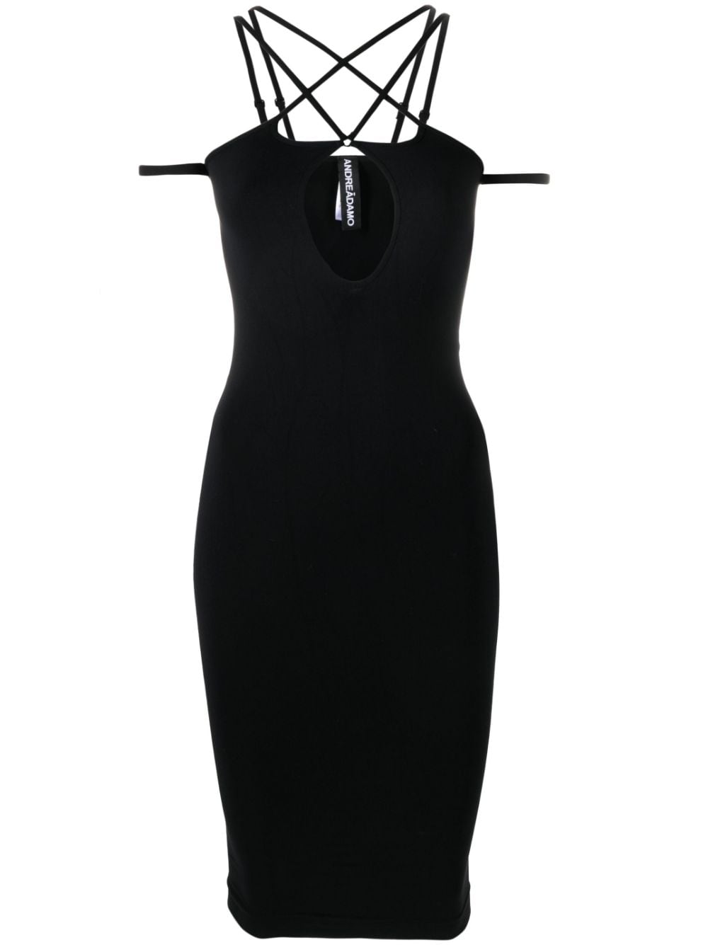 Andreädamo Black Double Strap Midi Dress