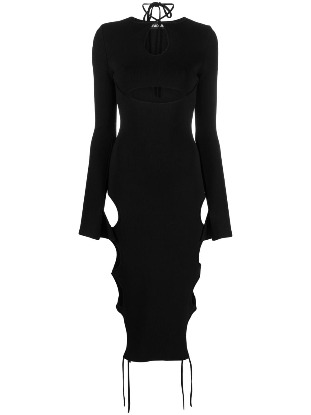 Shop Andreädamo Cut-out Detail Knitted Dress In Black