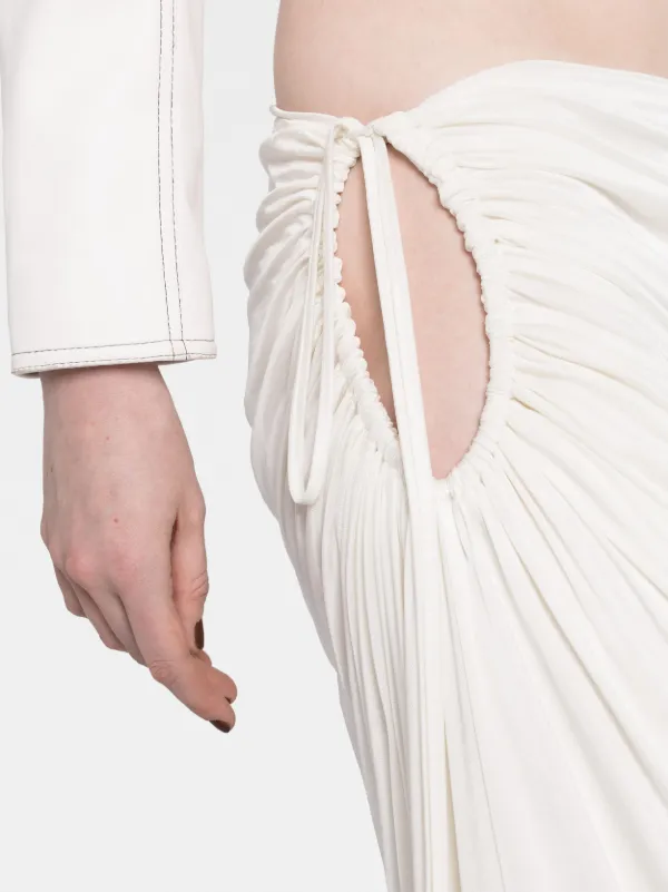 ANDREĀDAMO Draped Maxi Skirt | White | FARFETCH