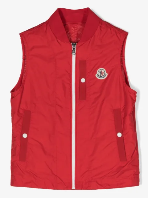 Moncler Enfant Becan logo-patch zip-up gilet