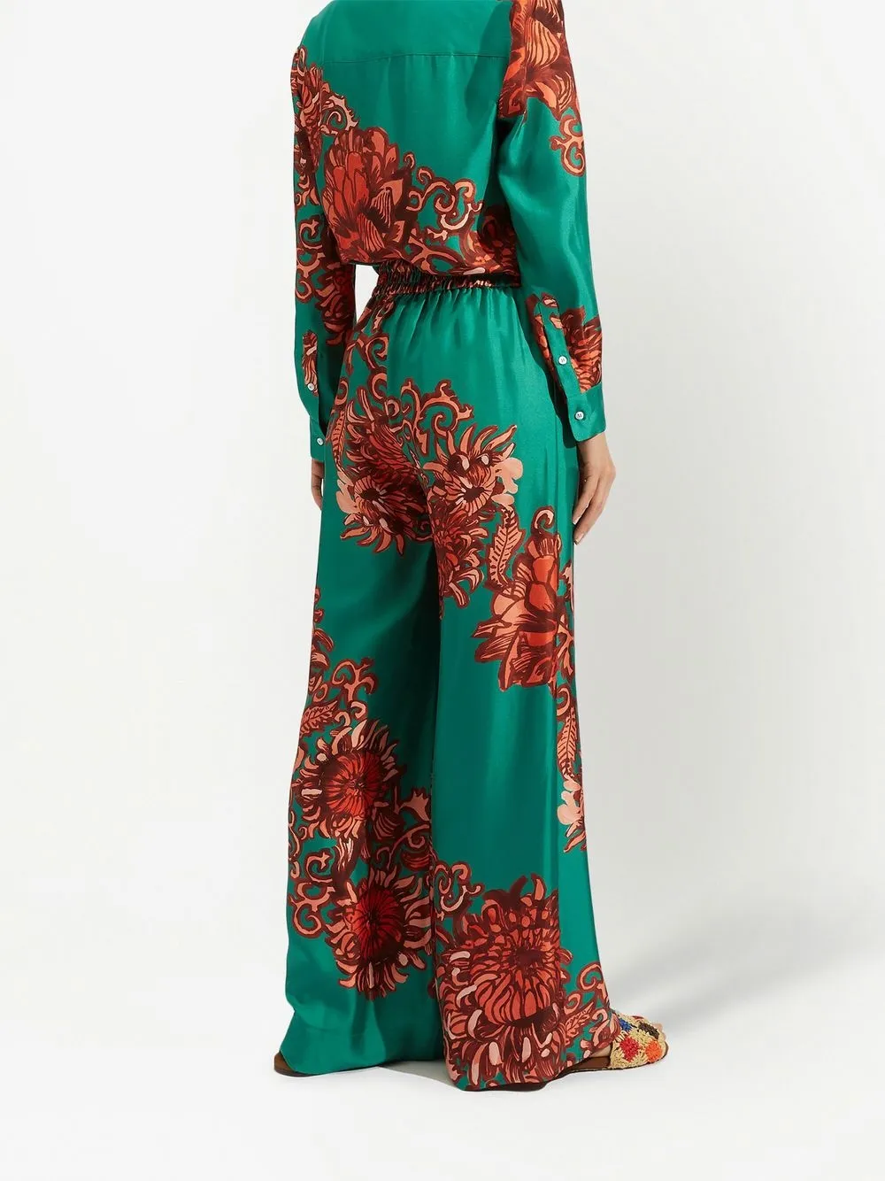 La DoubleJ Floral-print Palazzo Trousers in Green, view 3