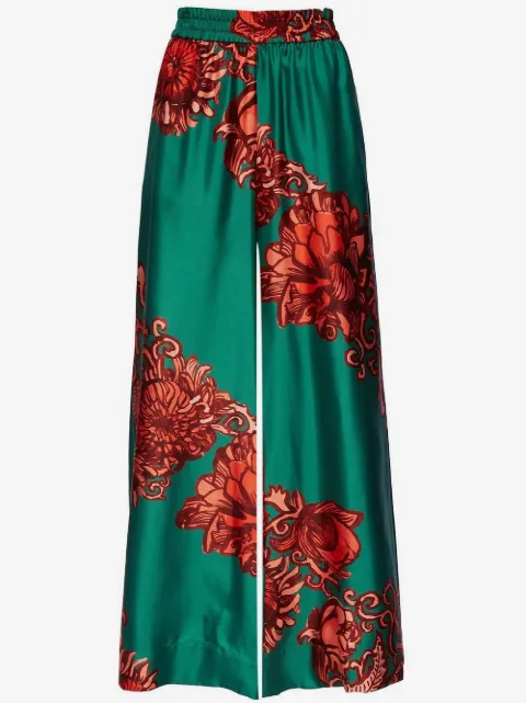 La DoubleJ floral-print palazzo trousers