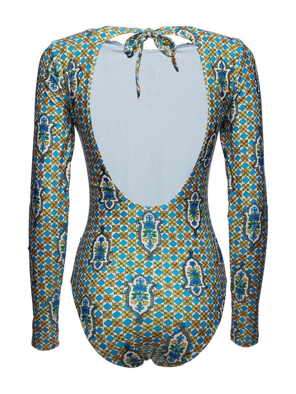 Louis Vuitton LV Monogram Flower Tile One-Piece Swimsuit, Blue, 42