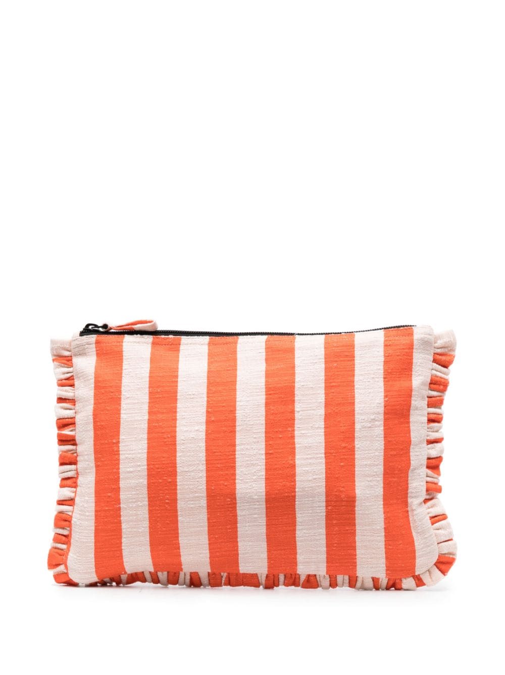 la doublej pochette en coton riviera hand pochette - orange