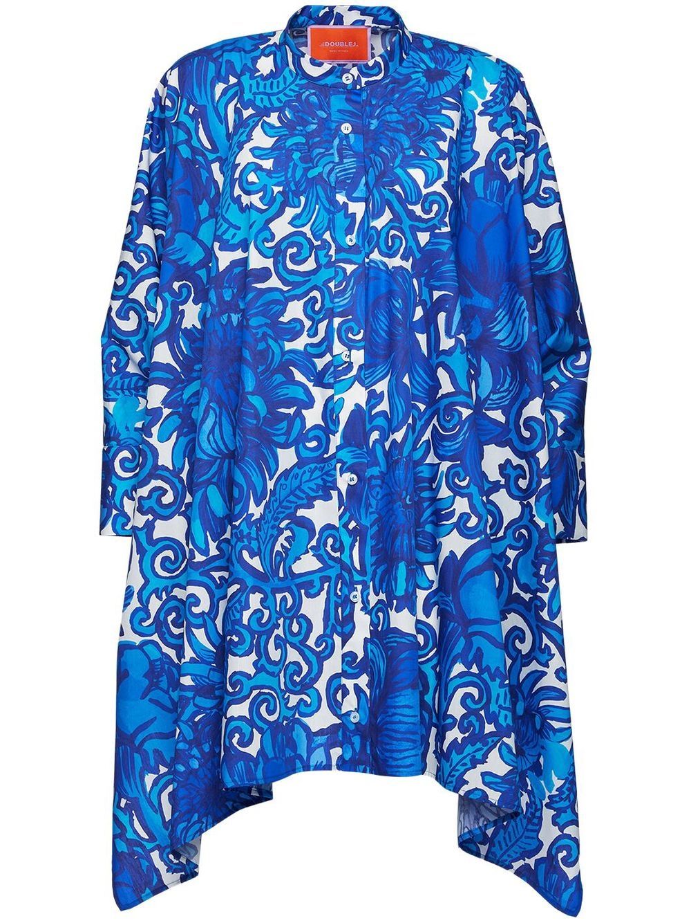 La Doublej Asymmetrisches Kleid Mit Grafischem Print In Blue
