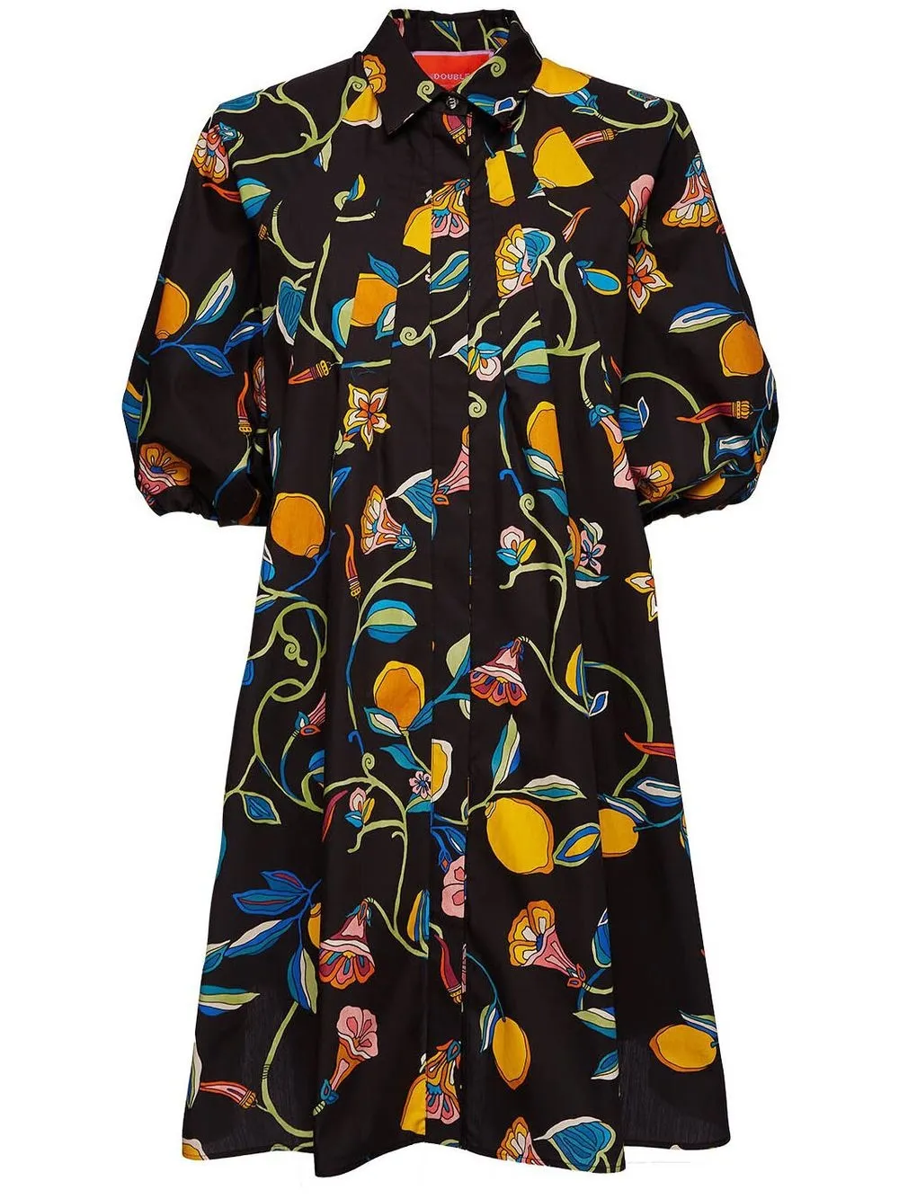 La Doublej Kleid Mit Print In Black
