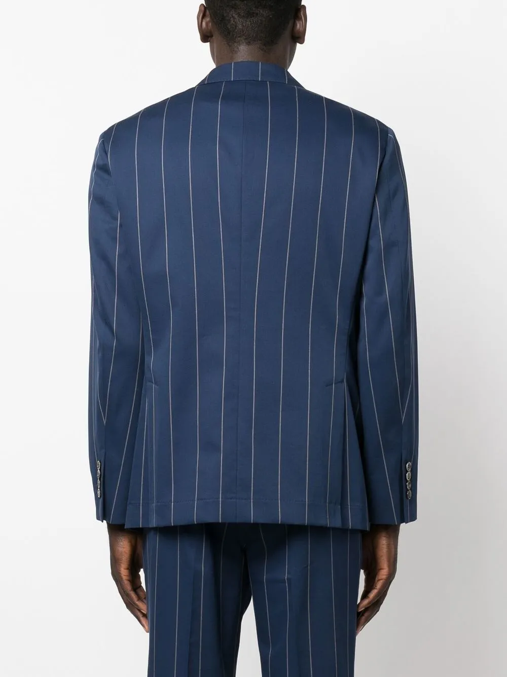 Brunello Cucinelli Pinstripe-print Single-breasted Blazer In Blue