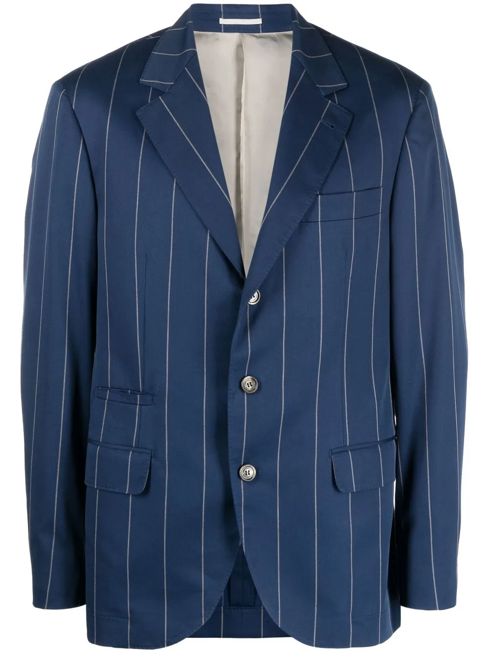 

Brunello Cucinelli pinstripe-print single-breasted blazer - Blue