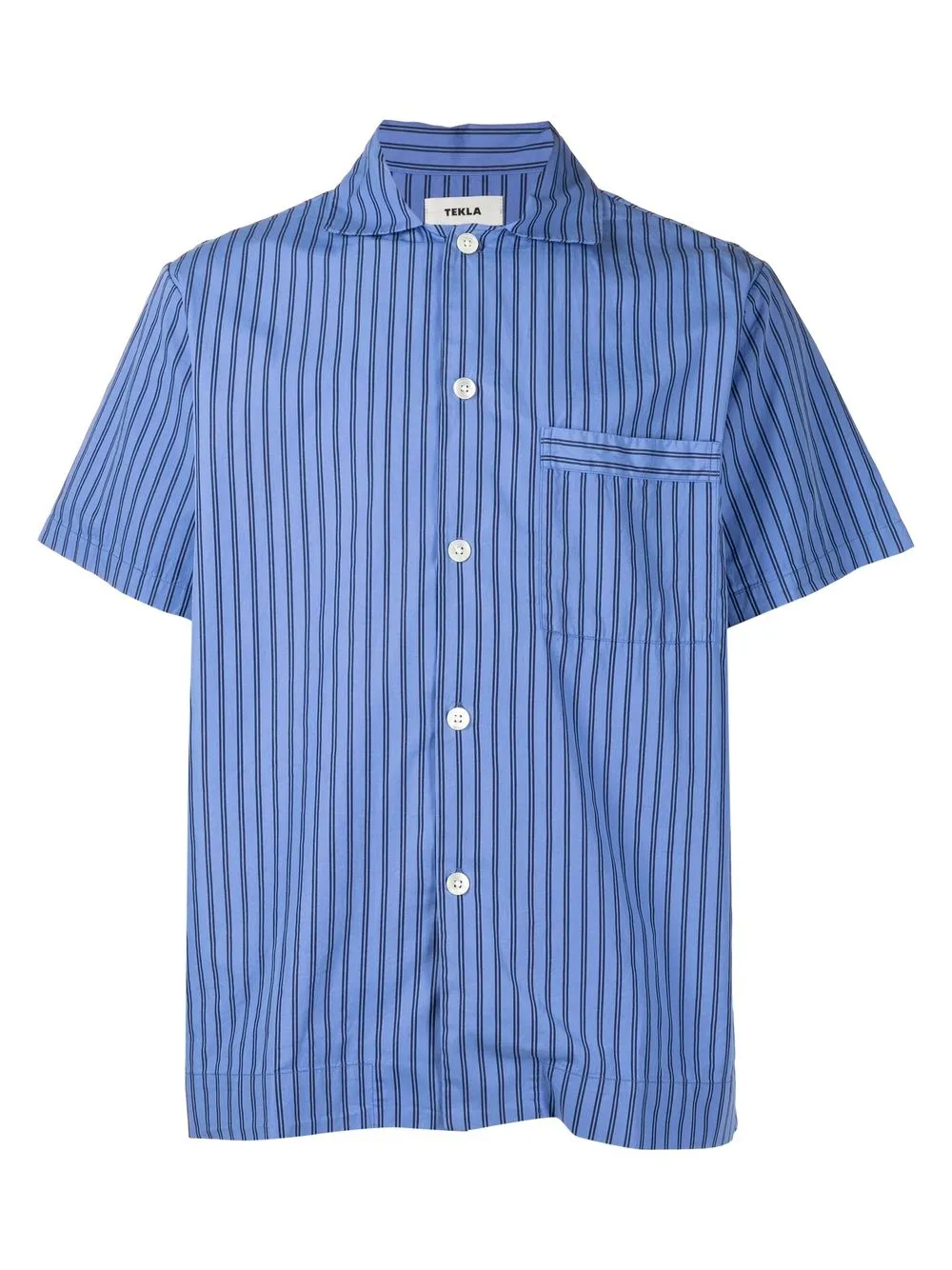 

TEKLA pinstripe short-sleeve pyjama shirt - Blue