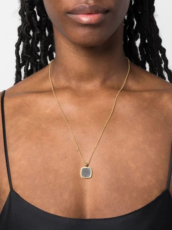 Tom Wood Cushion Onyx Pendant Necklace | Gold | FARFETCH
