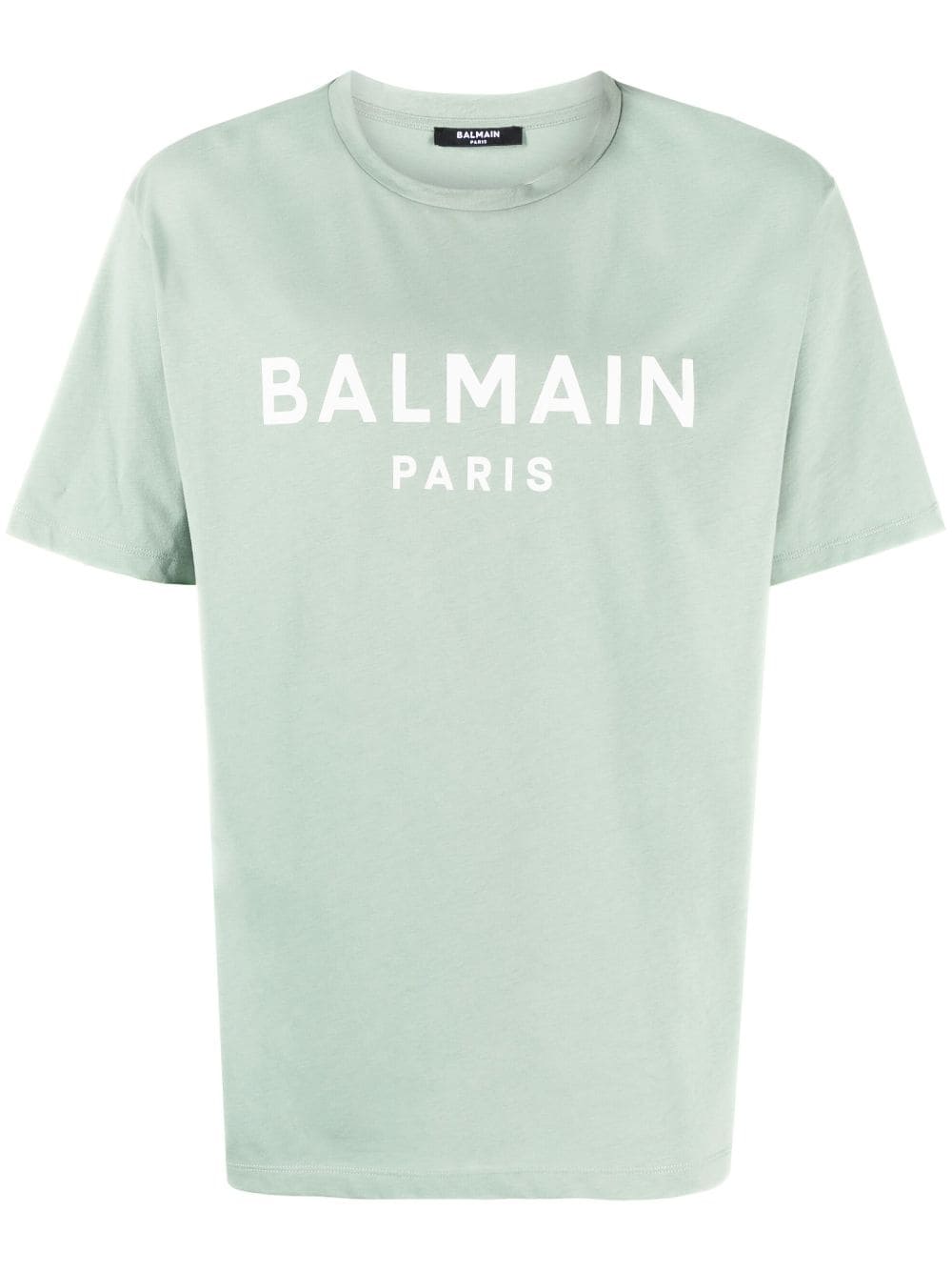 Shop Balmain Logo-print Cotton T-shirt In Grün