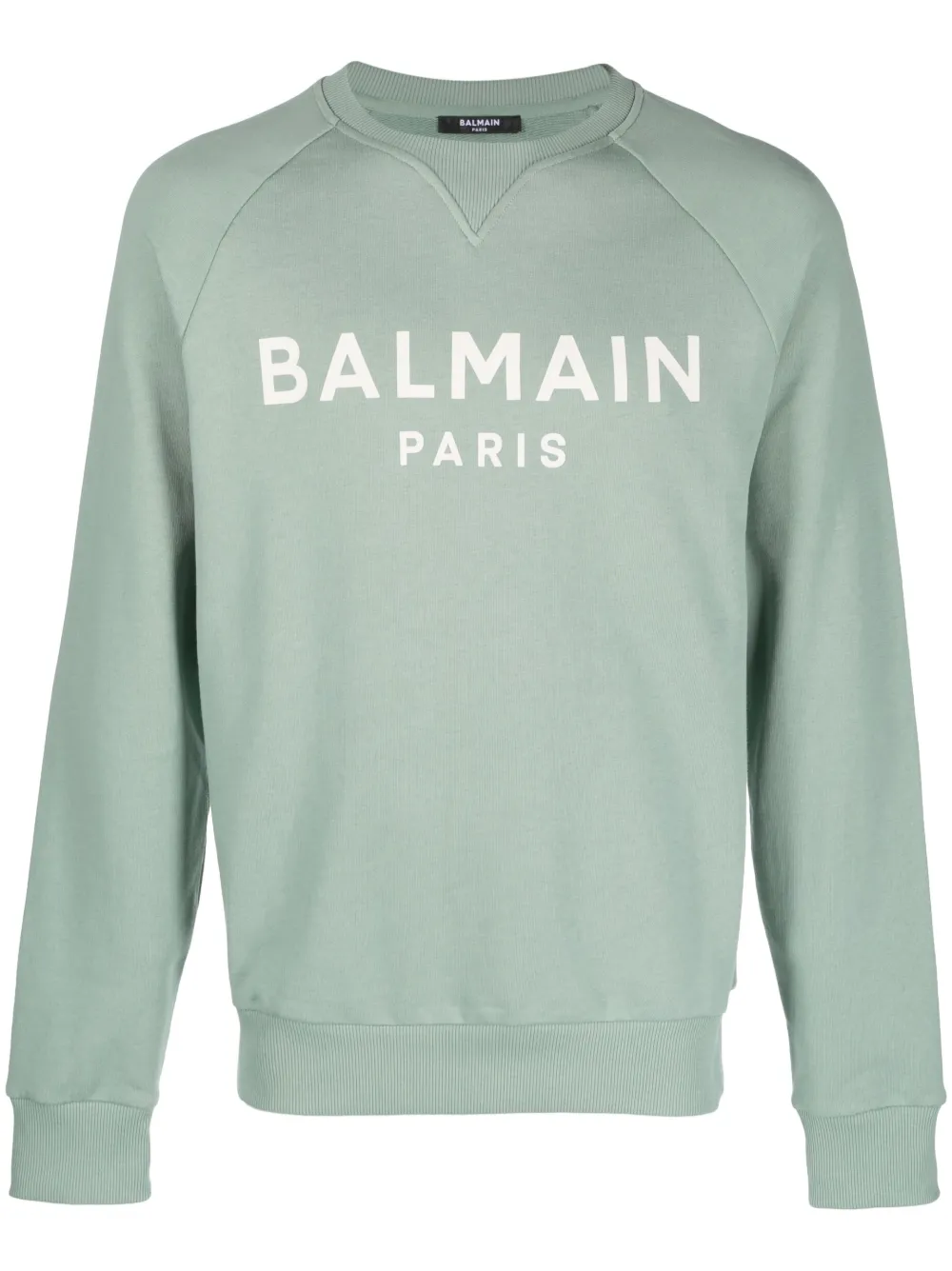 Balmain logo-print crew-neck sweatshirt - Green