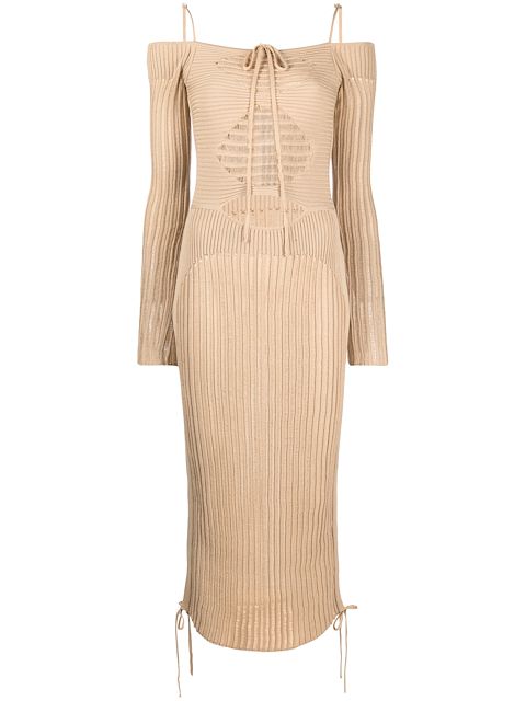 ANDREĀDAMO cut-out detail midi dress