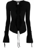 ANDREĀDAMO tie-fastening long-sleeve knitted top - Black