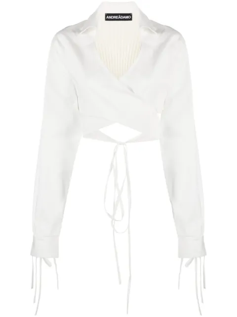 ANDREĀDAMO criss-cross cotton shirt