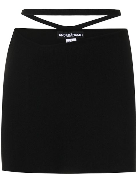 ANDREĀDAMO cut-out belted mini skirt