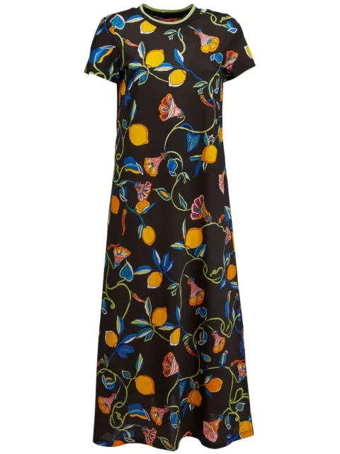 La DoubleJ floral-print shift midi dress