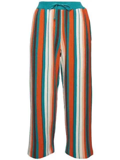 La DoubleJ vertical-stripe cropped trousers