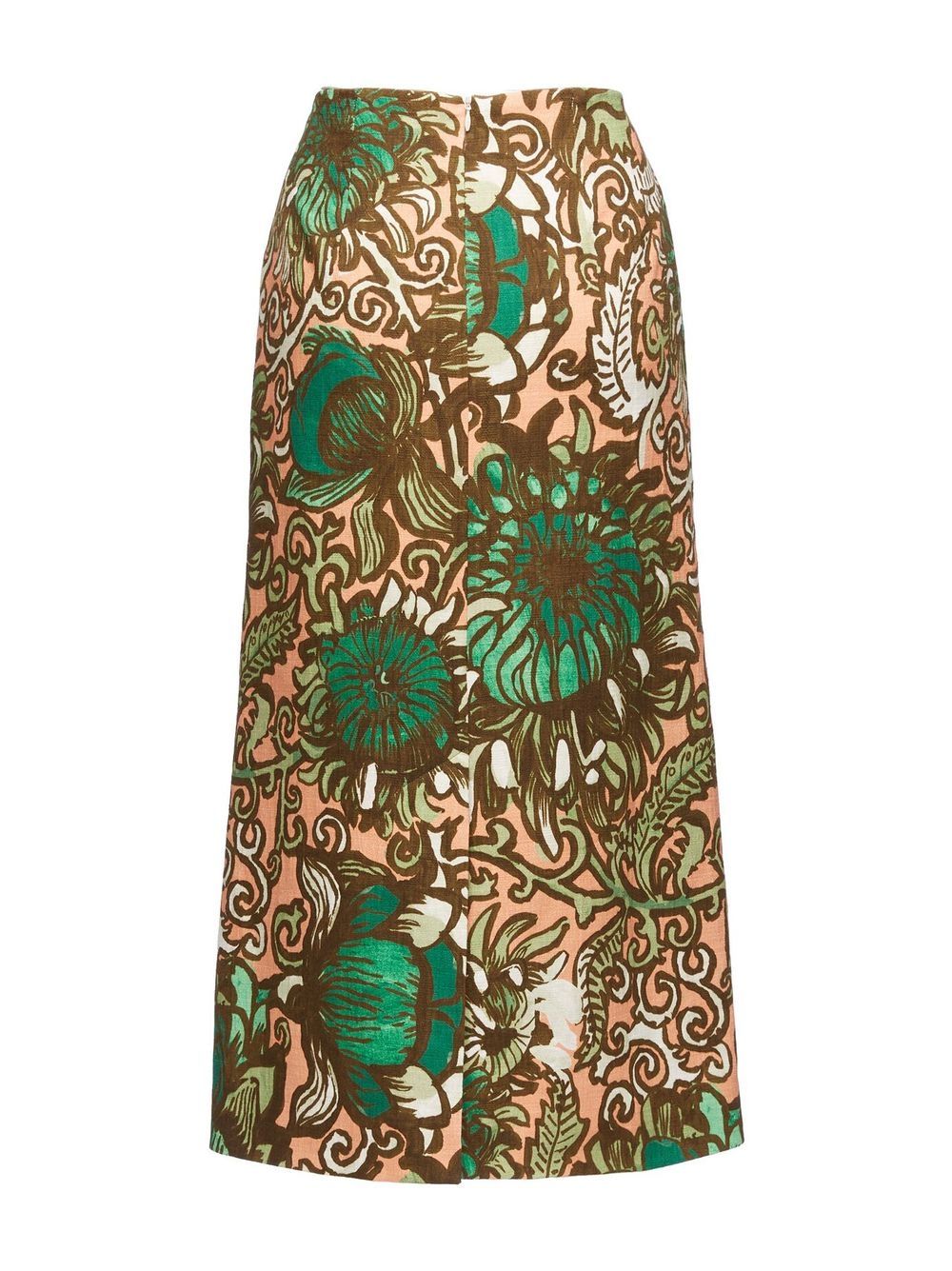 Shop La Doublej Floral-print Pencil Skirt In Green