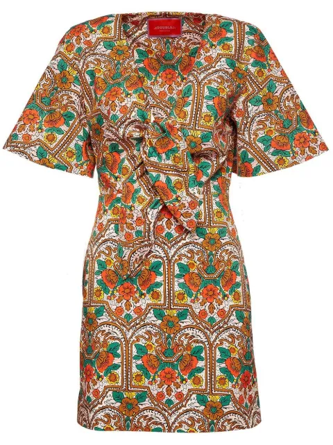 La DoubleJ Peek-A-Boo floral-print short dress