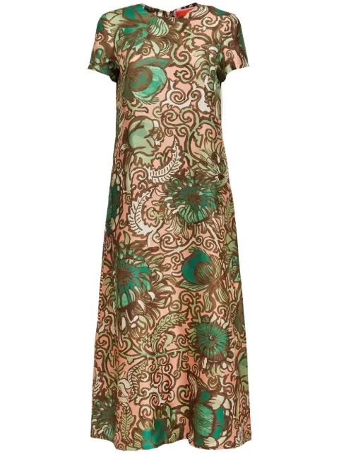 La DoubleJ Swing floral-print silk shirt dress