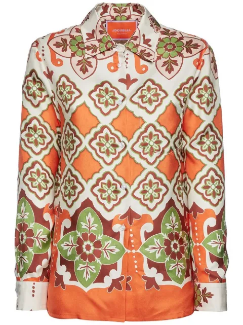 La DoubleJ patterned-print silk shirt
