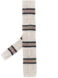 Brunello Cucinelli open-knit cotton-linen scarf - Neutrals