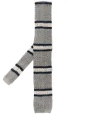 Brunello Cucinelli cotton-linen stripe knit tie - Grey