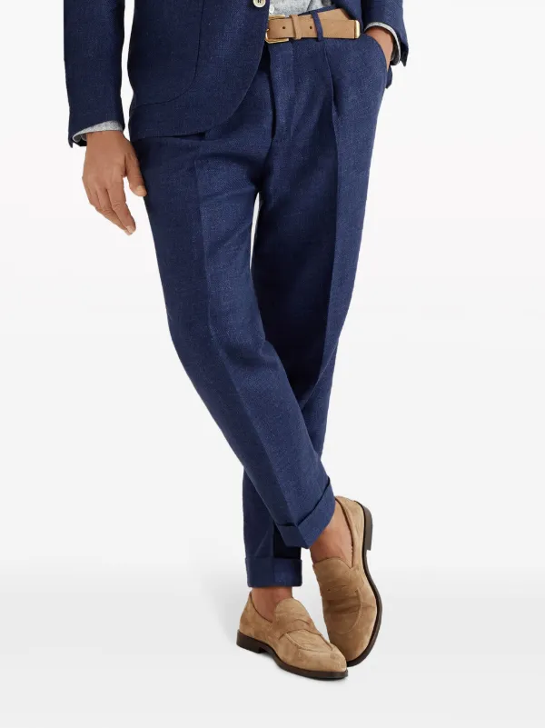 BRUNELLO CUCINELLI クロップドテーラードトラウザー Brunello Cucinelli クロップド テーラードパンツ | ブルー