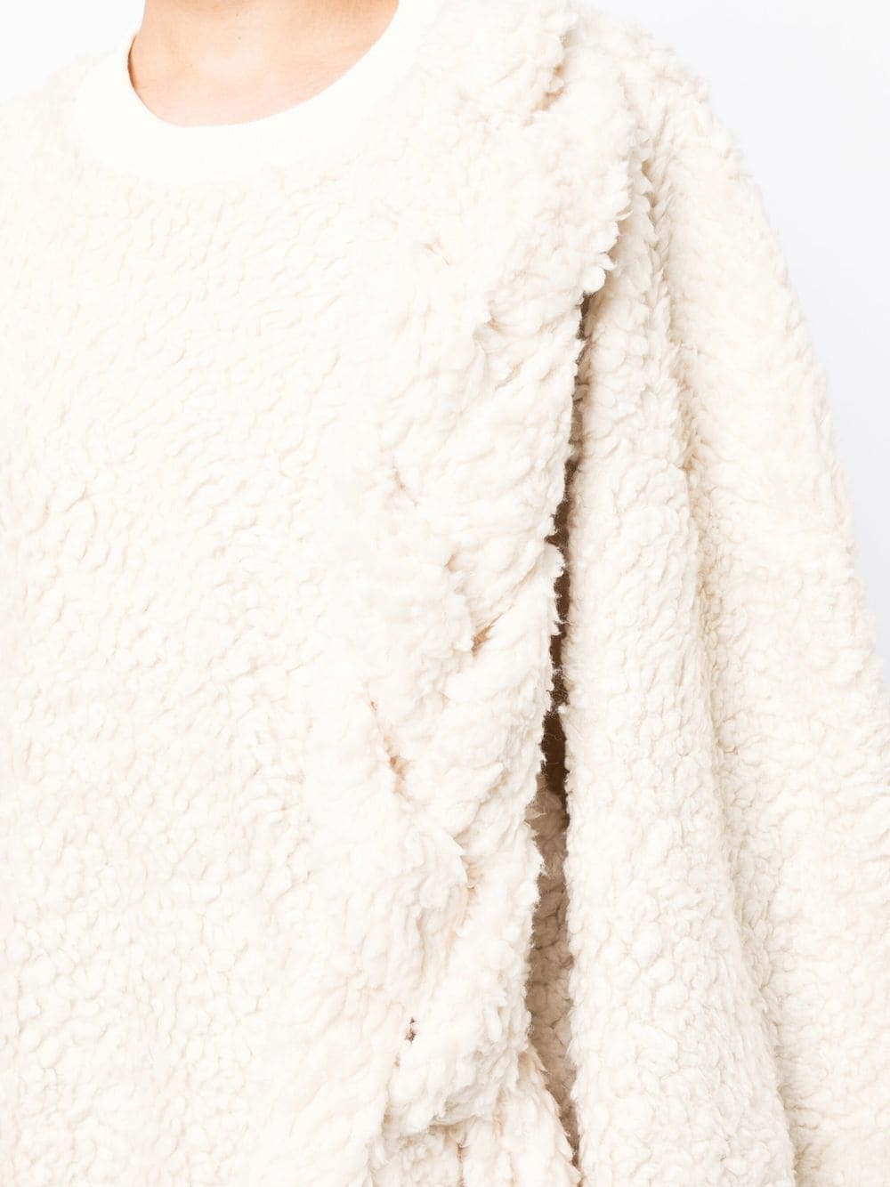 Shop Melitta Baumeister Braid-detail Fleece Sweatshirt In White