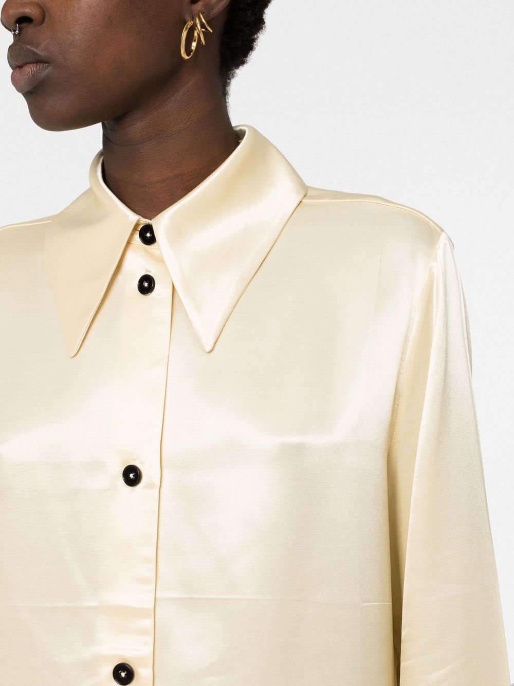 JIL SANDER SATIN LONG-SLEEVE SHIRT 