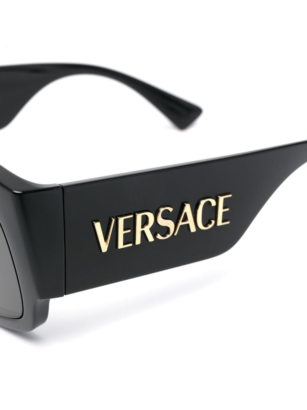 Shop Versace Pilot Frame Sunglasses In Black