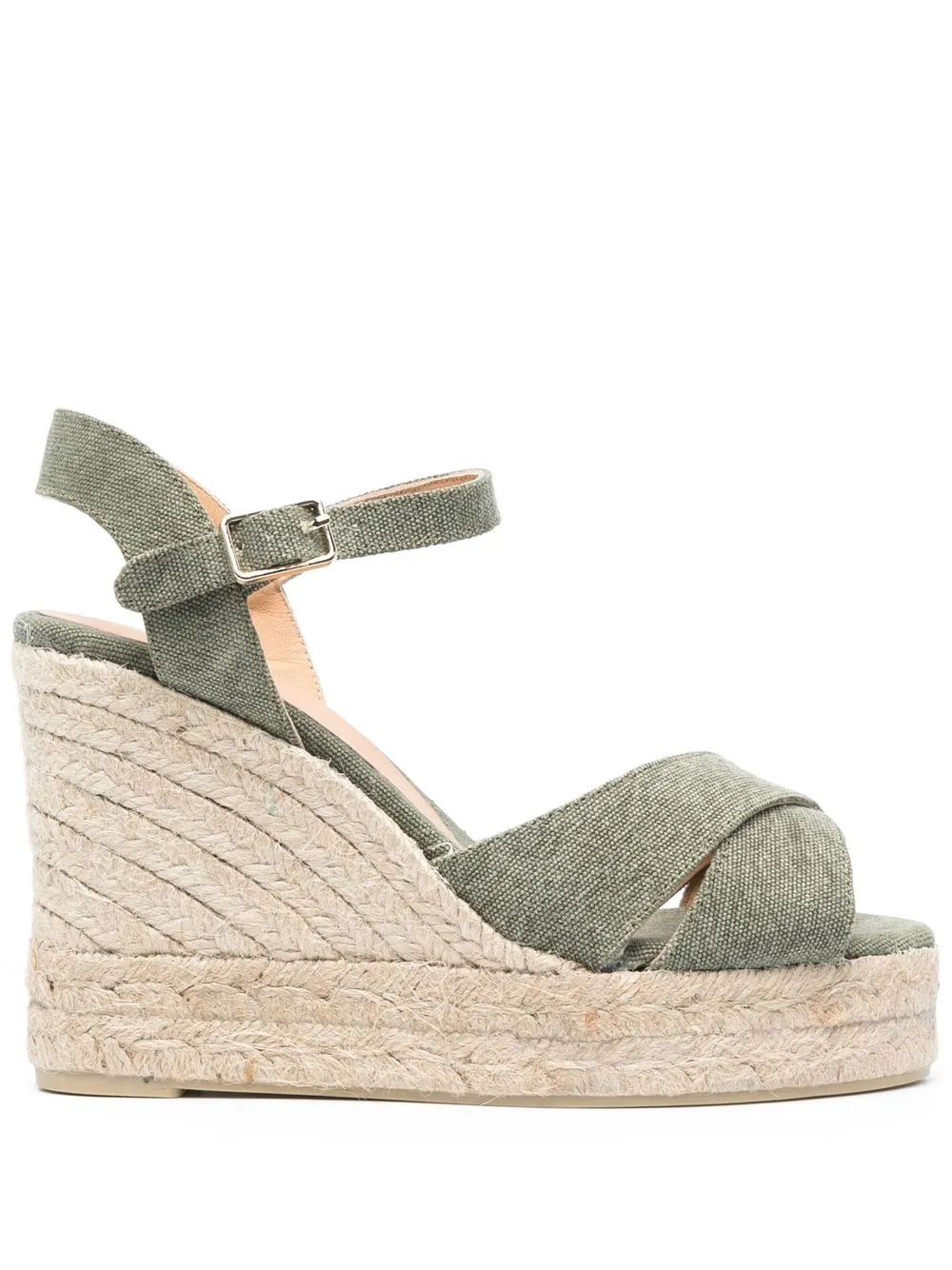 

Castañer leather heeled 110mm espadrilles - Green