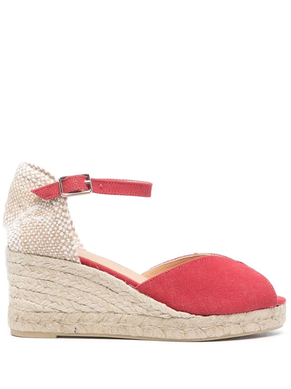 

Castañer leather heeled 70mm espadrilles - Red