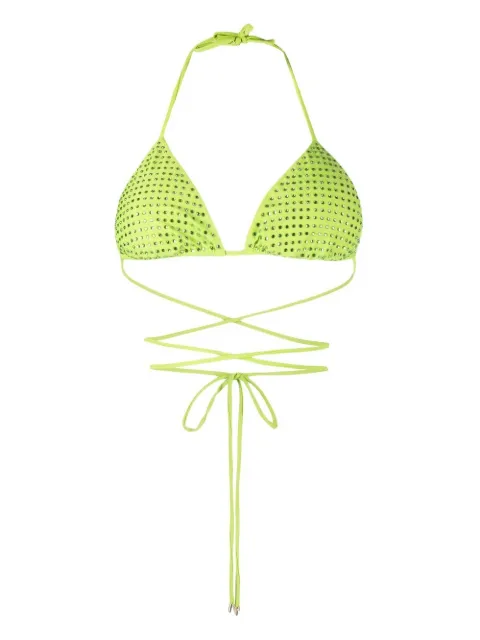 Self-Portrait top de bikini con tiras cruzada