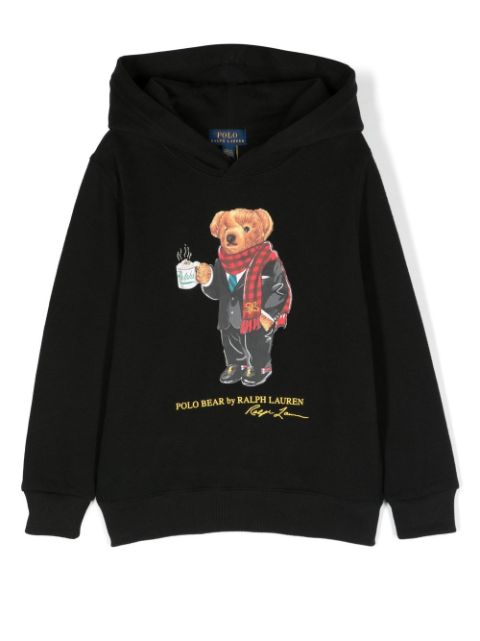 Ralph Lauren Kids hoodie en coton mélangé à logo imprimé