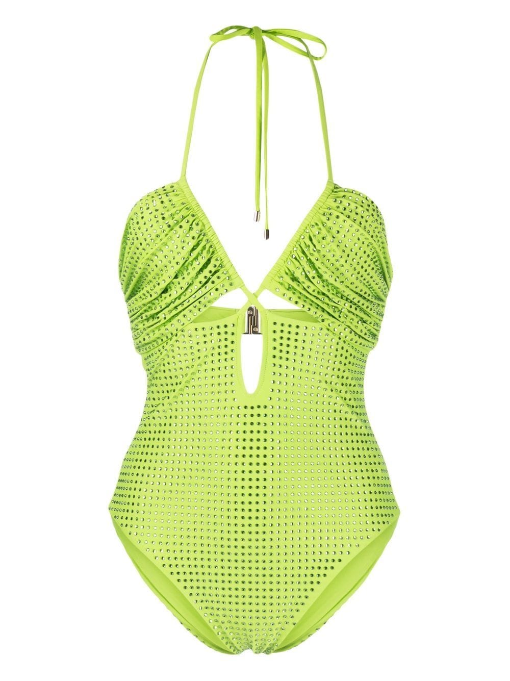 SELF-PORTRAIT CRYSTAL-EMBELLISHED CUT-OUT SWIMSUIT