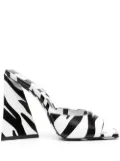 The Attico 115mm Devon zebra-print sandals - White