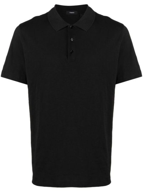 Theory button-front short-sleeved polo shirt