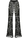 Anna Sui layered macramé trousers - Black