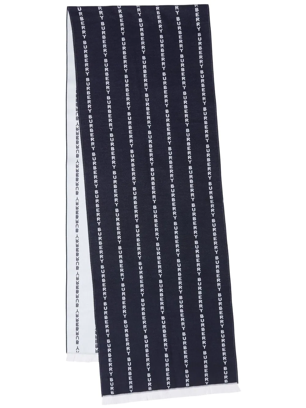 

Burberry logo-pinstriped silk-jacquard scarf - Blue