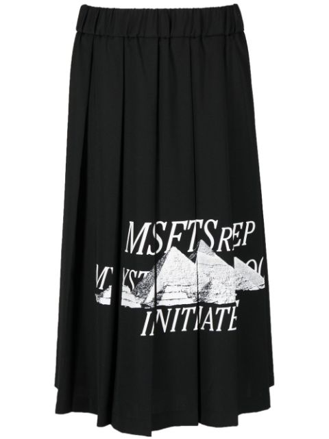 MSFTSrep logo-print pleated skirt