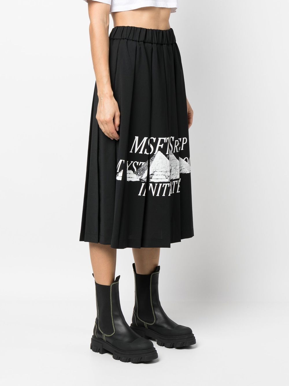 Shop Msftsrep Logo-print Pleated Skirt In Black