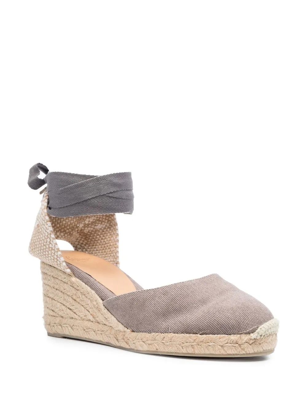 Castañer Espadrilles met leren hak Grijs